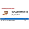thumbnail image 2 of Air Filter - Compatible with 1985 - 1989, 1997 - 2004 Chevy Corvette 5.7L V8 1986 1987 1988 1998 1999 2000 2001 2002 2003, 2 of 2