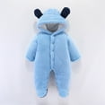 thumbnail image 2 of XFHLMJFF Toddler Girls Boys Romper Summer Jumpsuit Cute Adjustable Long Sleeve Patchwork Bear Ears Hooded Outfit Coat Lightweight Baech Onesie, 2 of 9