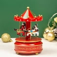 thumbnail image 4 of Aesthetic Wooden Carousel Music Box with Charming Rotating Horse Feature, 4 of 12