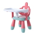 thumbnail image 3 of Silla portátil para comer perfecl asiento de PVC con bandeja ajustable antideslizante taburete bajo para niños rosa, 3 of 7
