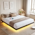 thumbnail image 2 of Bexfil King Size LED Floating Bed Frame with Remote Control and Charging Station, No Box Spring Needed, Easy to Assemble, 2 of 9