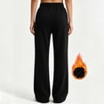 thumbnail image 3 of HomeDM Women's Fleece Sweatpants Wide Leg Elastic Waist Lounge with Pockets Black Wide Leg Baggy Casual Jogger Size 2XL, 3 of 9