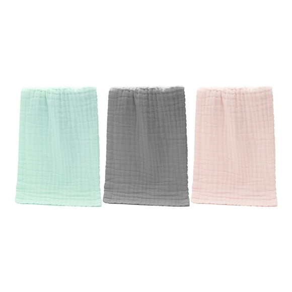 BRIGHTFUFU 3 uds toallitas de muselina para bebé, toallitas de lavado para recién nacidos, Toalla de baño para recién nacidos, toalla para limpiar el sudor, paño para eructar, toalla para la cara