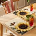 thumbnail image 4 of American Pastoral Sunflower Placemats Set of 6, Butterfly Retro Flower Non-Slip Place Mats Washable Table Mats for Kitchen Dining Table Decorations Indoor/Outdoor, 4 of 9