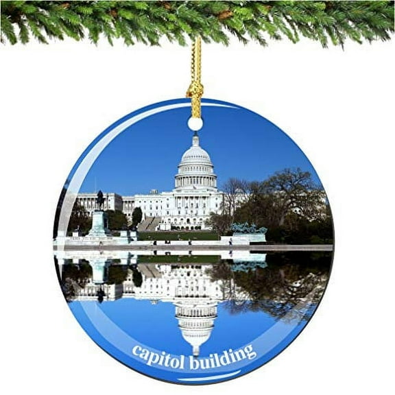 US Capitol Building Porcelain Christmas Ornament 2.75 Inches Washington DC Ornaments