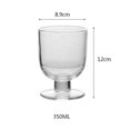thumbnail image 2 of Vintage Short-stemmed Glass, Snowflake Finish, 350ml Clear Footed Drinking Glass, 2 of 7