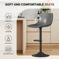 thumbnail image 3 of Fijinhom Modern Adjustable Bar Stools Set of 4, Swivel PU Leather Counter Height Chairs with Back for Kitchen Island,Dark Gray, 3 of 8