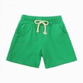 thumbnail image 4 of TOWED22 Baby Boy Summer Clothes Toddler Infant Outfit Short Sleeve Letter T Shirt Tops and Stretch Shorts Clothing Set(Green,9-12 M), 4 of 6