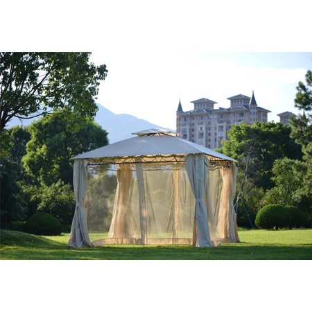 Highsound 10.5 x 10.5 FT Gazebo with Double Tiered  Outdoor Canopy and Mosquito keeping for Patio & Garden