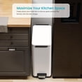 thumbnail image 3 of Home Zone Living 8 Gallon Slim Kitchen Trash Can Stainless Steel Step Pedal 30 Liter White, 3 of 5