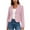 1-Pink, variant on Dazajoo Womens Cropped Blazer Single Breasted Button Front Suit Jacket Casual Long Sleeve Blazers with Pockets,Beige,L