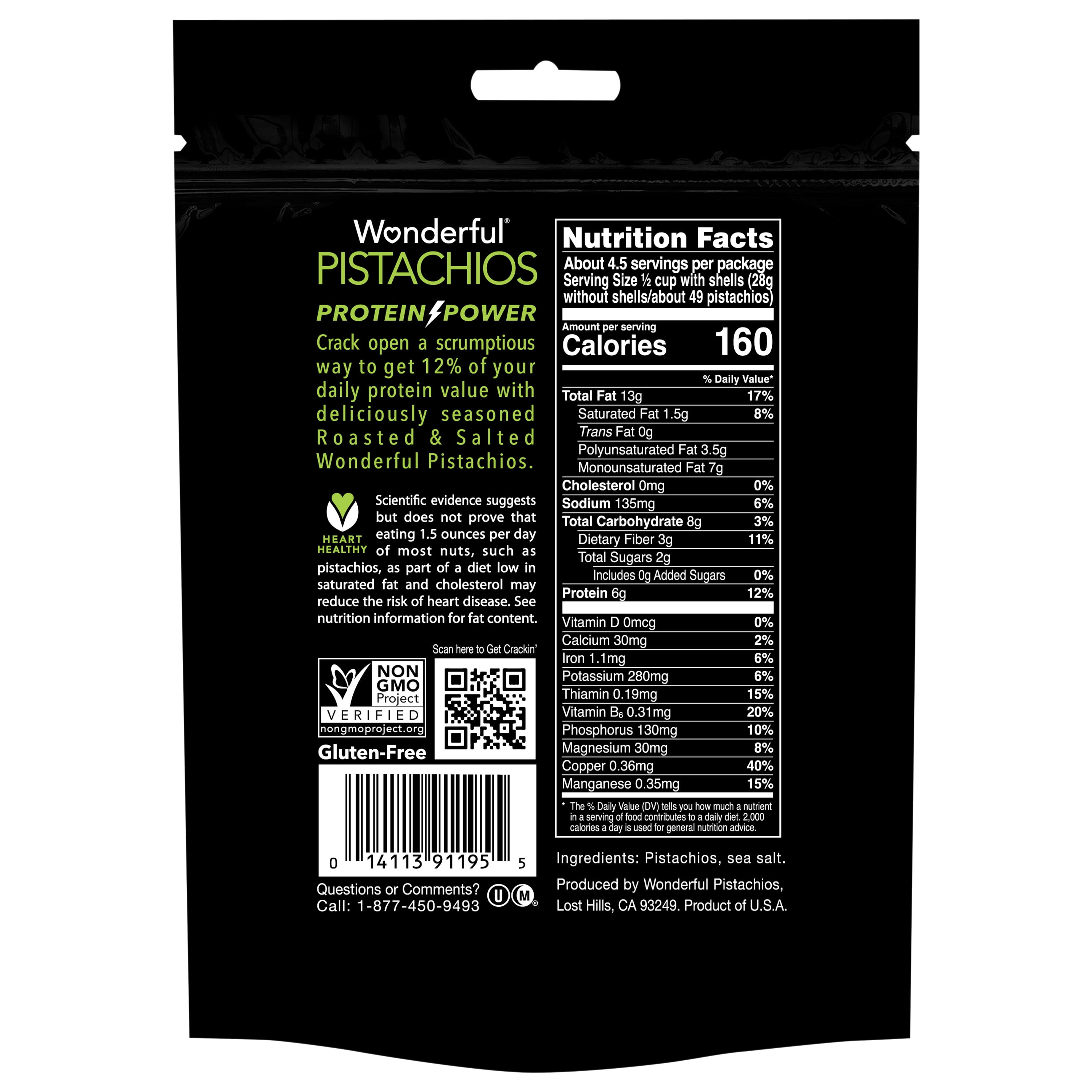 (7 pack) Wonderful Pistachios In-Shell Roasted & Salted Nuts, 8 Ounce Bag