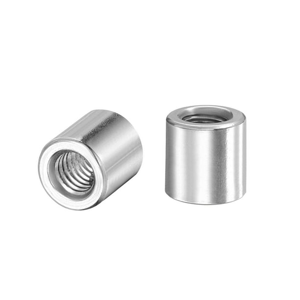 Tuercas de soldadura redondas, M6 x 10mm x 10mm Tuerca hembra soldable con rosca - Inserto de acero inoxidable 201 soldable 20 pcs