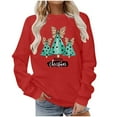 thumbnail image 5 of Ailaofu Ugly Christmas Sweater Women Funny Red Merry Christmas Sweatshirt Oversized Xmas Graphic Sweaters Holiday Pullover, 5 of 6
