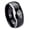 Black 2 Tone Polish Edge, variant on Game Of Thrones House Stark Direwolf Concave Black Plated Tungsten Ring 10MM