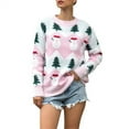 thumbnail image 1 of Chandail de Noël pour Femmes Cardigan Chaud Imprimé Col Rond Blouse Tricotée Mode Chandail Mi-Longue Fermeture Extérieure Tricot Décontracté Moelleux, 1 of 7