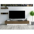 thumbnail image 4 of Lusi 71" Modern Wide Rectangle TV Stand, Wood, Melamine Veneer, White & Walnut, 4 of 5