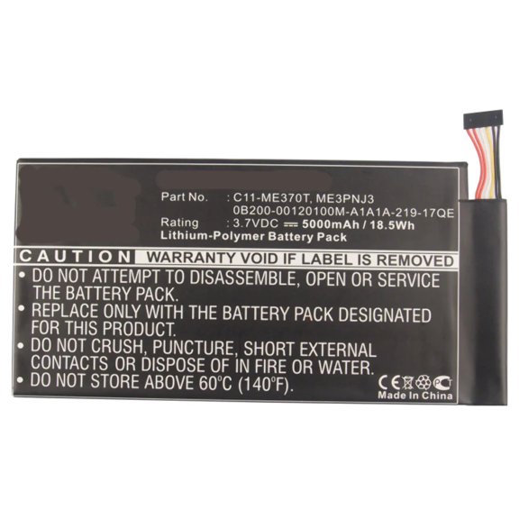Batteries N Accessories BNA-WB-P8643 Tablets Battery - Li-Pol, 3.7V, 5000mAh, Ultra High Capacity Battery - Replacement for Asus C11-ME301T, C11-TF400CD, C21-TF400CD Battery