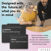 Wacom Intuos Wireless Graphics Drawing Tablet with 3 Bonus Software Included, 10.4 X 7.8, Black, Medium (CTL6100WLK0)