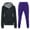 Purple, variant on Risckoth Women's Two-Piece Outfit, Contrast Lined Cross Cowl Hoodie Kangaroo Pocket Drawstring Jogger Tracksuit S-3XL