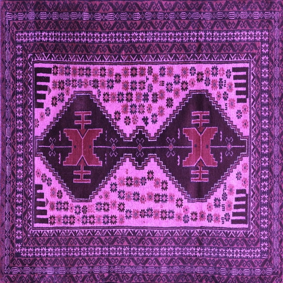 Ahgly Company Indoor Square Persian Purple Traditional Area Rugs, 8' Square