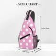 thumbnail image 2 of Lsque Pink And White Polka Dot Pattern Cross Chest Bag Diagonally – Premium Durable Front Chest Sling with Adjustable Padded Strap, High-Capacity Storage, 2 of 8