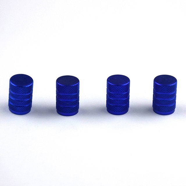 Kenally 4 piezas tapas de vástago de válvula de neumático vehículos componente modificado resistente a prueba de polvo Color sólido Herramientas y ferretería Azul