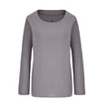 thumbnail image 1 of Hauts en Lin pour Femmes Été Femmes Automne Hiver Uni Coton Lin Col Rond Manches Longues T-Shirt Ample Haut Femmes T-Shirts à Manches Longues T-Shirts Longs pour Femmes Été T-Shirts pour Femmes, 1 of 4