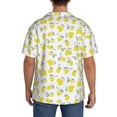 thumbnail image 3 of Sikiie Yellow Lemon Leaves Men's Wrinkle Free Untucked Cuban Shirt Business Casual Button Down Shirts Short Sleeve ShirtSmall, 3 of 5