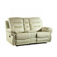 thumbnail image 2 of 44" Comfortable Beige Leather Console Loveseat, 2 of 2