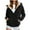 Black, variant on Xmas Warm Fleece Long Sleeve Coat for Women Christmas Tree Winter Zip Up Hooded Jackets Thermal Thick Outerwear