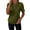 Army Green, variant on Quilted Shirts for Women Half Zip up V Neck Summer Puff Short Sleeve Banded Bottom Blouses Trendy Textured Knit Fall Pullover Sweater Tops