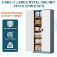 thumbnail image 4 of MIIIKO Metal Storage Cabinet with Locking Doors, 72" Tall Cabinet with 5 Adjustable Shelves for Home Office, Locking Utility Storage Cabinets, 4 of 11