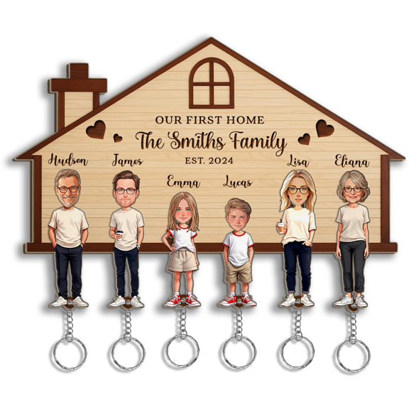 HOMYGIFTS Personalized Keychain – Custom Engraved Wooden Gift for Men & Women