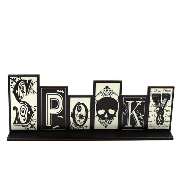 Decoración de Madera Toystoory Cartel Decorativo de Calabaza de Halloween Soporte para Jardín