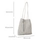 thumbnail image 5 of Bolso plisado Bolso de compras de moda Bolso simple de damas de color sólido (Blanco), 5 of 5