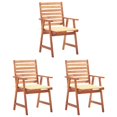 thumbnail image 1 of Sillas de Comedor para Exteriores Casafoyer 3 piezas con Cojines Madera de Acacia, 1 of 5