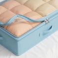 thumbnail image 3 of Extra Large Under Bed Storage Bag, Flat Foldable Container for Down Jackets and Quilts, High Capacity Clothes Organizer for Seasonal Storage, Blue, 3 of 5