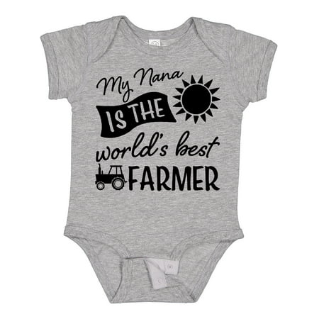 

Inktastic My Nana is the World s Best Farmer Tractor Design Gift Baby Boy or Baby Girl Bodysuit