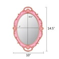 thumbnail image 5 of Vintage Mirror Small Wall Mirror Hanging Mirror 14.5 x 10 inchs Oval Pink, 5 of 5