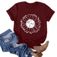 thumbnail image 1 of Babysbule Hauts en Liquidation pour Femmes T-shirt à Manches Courtes Imprimé Col Rond Mode Décontractée Ample, 1 of 6