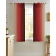 thumbnail image 4 of Dark Red Yellow Ombre Sheer Curtains 45 Inch Length 2 Panels Set for Living Room/Bedroom, Farmhouse Modern Gradient Art Kitchen Curtains Grommet Semi-Sheer Curtains Drapes Window Treatments 42"x45"x2, 4 of 7