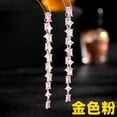 thumbnail image 6 of Geometric Super-flash Rectangular Zircon Earrings, Temperament Fashion Earrings, Long Removable Two Kinds of Wearing Methods, Fringed Earrings., 6 of 15