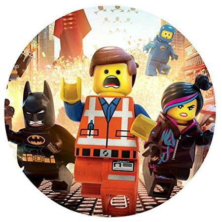 Personalized Round Bed - Lego Movie Image Photo Cake Topper Sheet Personalized Custom Customized Birthday Party - 8