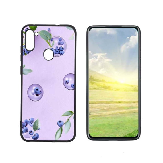 Blueberry-1 Phone Case, Degined for Samsung Galaxy A11 Case Men Women, Flexible Silicone Shockproof Case for Samsung Galaxy A11