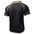thumbnail image 4 of Men's Collared Polo Shirt Short Sleeve Contrast Trim & Pocket Casual T-Shirt Stylish & Breathable For Spring And Summer Daily Wear Tops,Black,L, 4 of 5