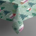 thumbnail image 3 of Light Green Christmas Village Pattern Rectangle Tablecloth 60"x84",Waterproof Polyester Rectangle Table Cloth, Wipeable Spillproof Polyester Tablecloth for Dining, Camping, Indoor and Outdoor, 3 of 5