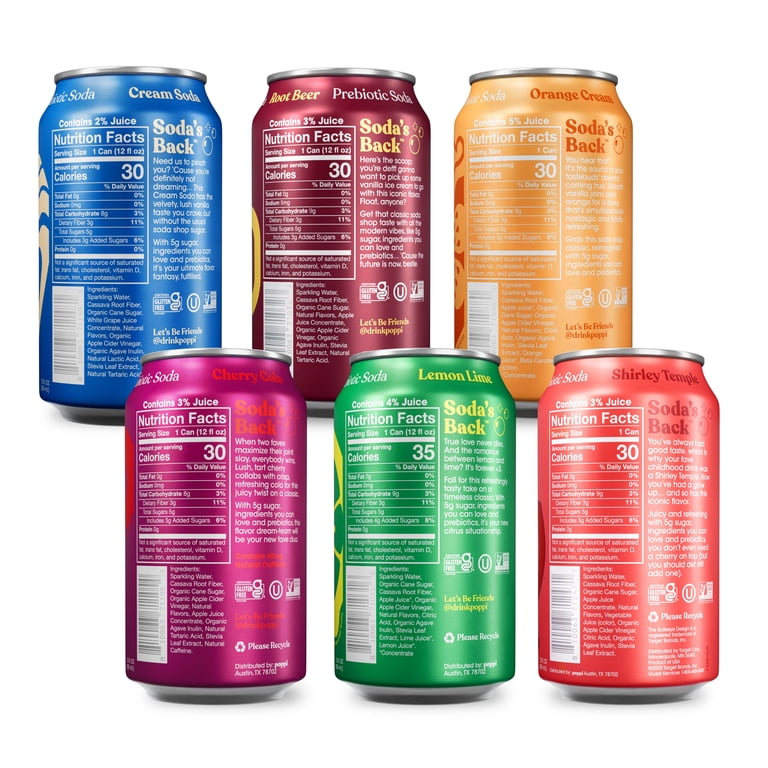 Poppi Prebiotic Soda Variety Pack, 12 fl oz Cans, 12 Pack photo 5