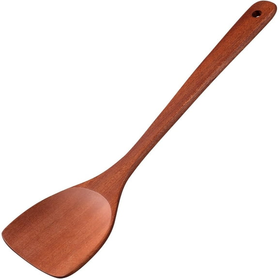 13.5-inch Cherry Wooden Spatula Turner Long Handle, Wood Kitchen Spatula Turner, Egg Scraper, Wood Cooking Utensil, Kitchen Spatulas for Flipping, Serving, Scraping & Turning.