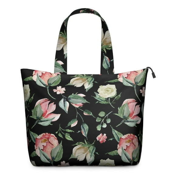 Pioneer Flower Floral Print Pattern Travel Tote Bags for Women Carry On,Large Weekender Bags for Women Travel,Multi Functional Duffle Bag for Work,Shopping,Sports